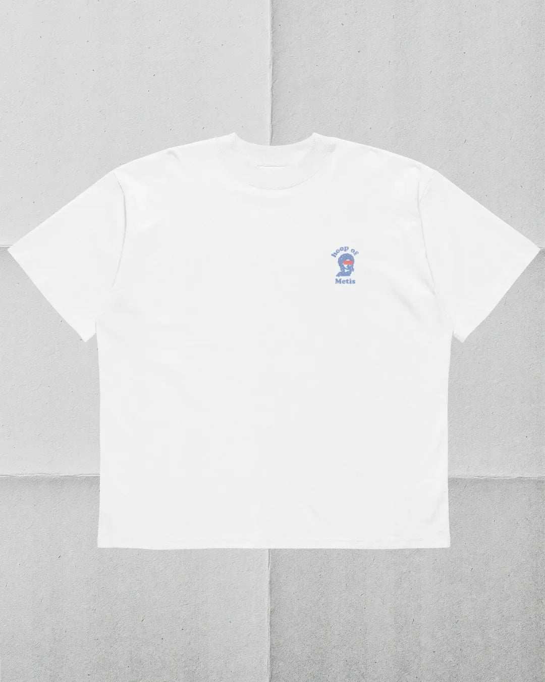 Hoop of Metis Tee — front — white organic cotton