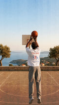 Step Back 3 Tee — lifestyle — Hoop of Metis off-court basketball t-shirt