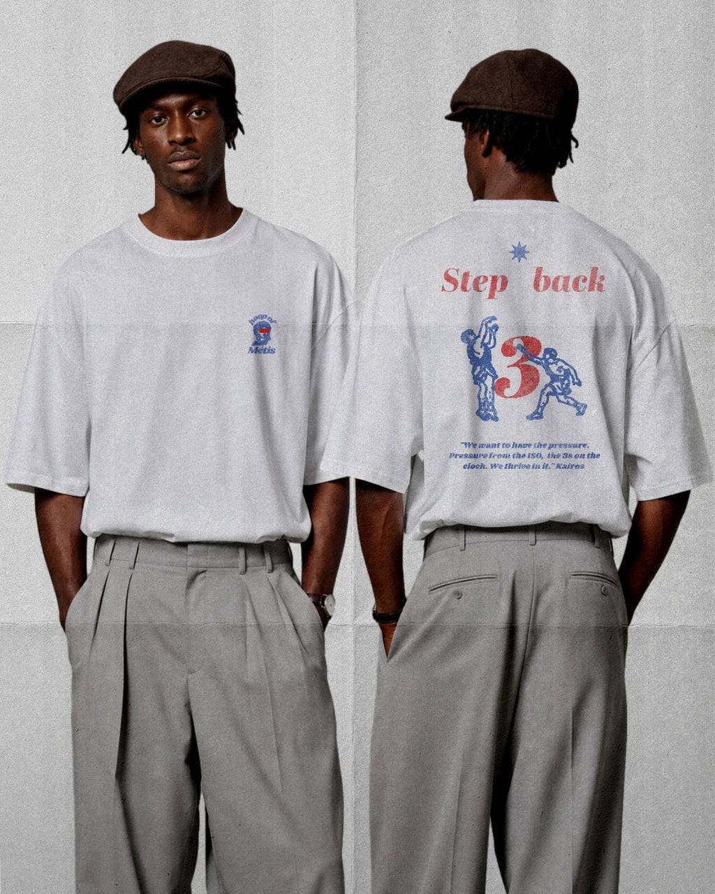 Step Back 3 Tee — worn by model — Hoop of Metis